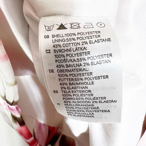 H&M Women's Floral Print Sweetheart Neck Ruched Mini Dress Size 8 - Picture 4 of 6